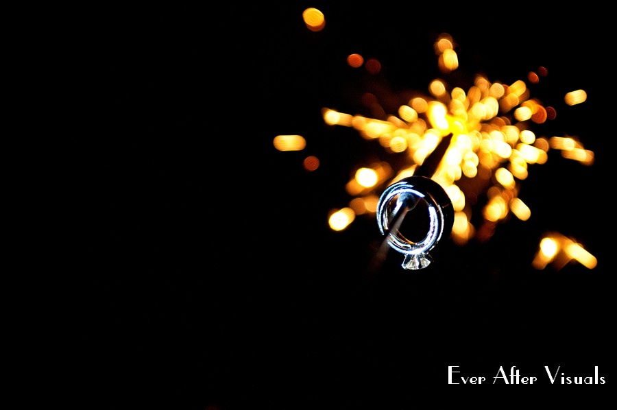 Sparkler wedding ring shot at Airlie