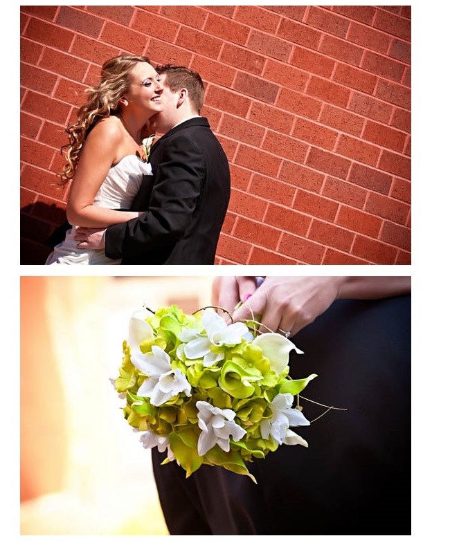 Closeup of bridal bouquet