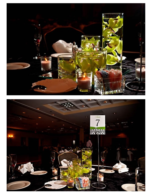 Reception tables and table number